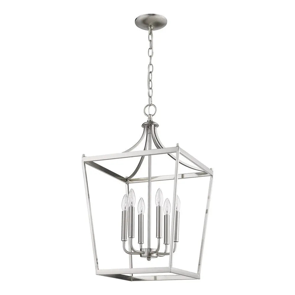 Kennedy 6-Light Satin Nickel Pendant HomeRoots