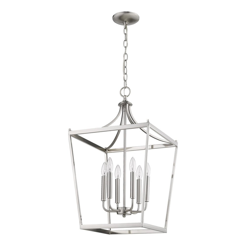 Silver Metal Six Light Dimmable Ceiling Light HomeRoots