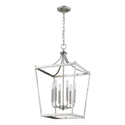 Silver Metal Six Light Dimmable Ceiling Light HomeRoots