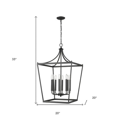 Kennedy 8-Light Matte Black Pendant HomeRoots