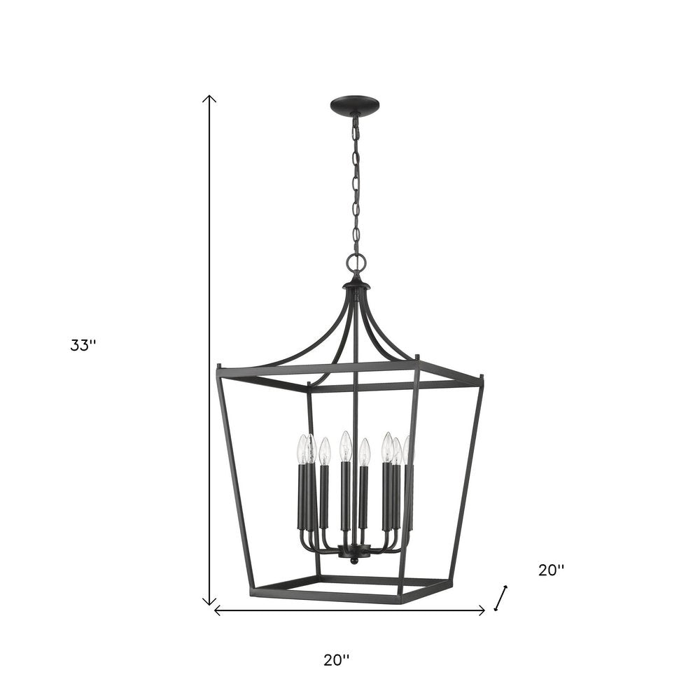 Black Metal Eight Light Dimmable Ceiling Light HomeRoots