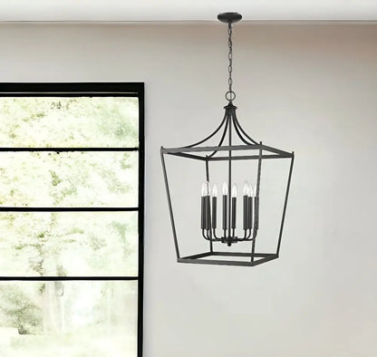 Kennedy 8-Light Matte Black Pendant HomeRoots