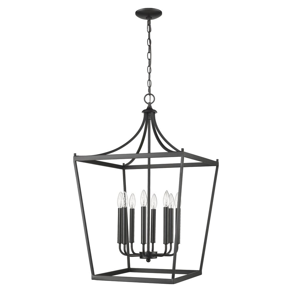 Black Metal Eight Light Dimmable Ceiling Light HomeRoots