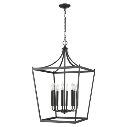 Black Metal Eight Light Dimmable Ceiling Light HomeRoots