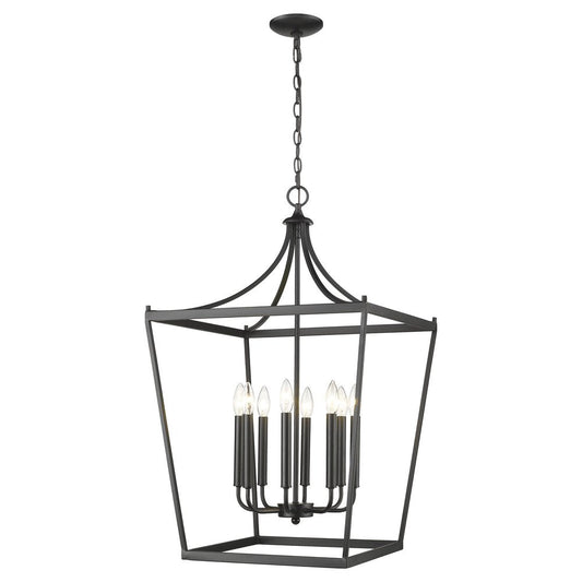Black Metal Eight Light Dimmable Ceiling Light HomeRoots