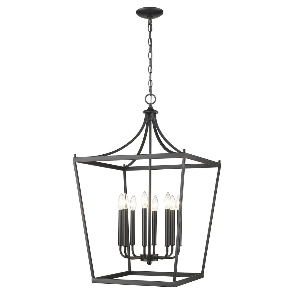 Black Metal Eight Light Dimmable Ceiling Light HomeRoots