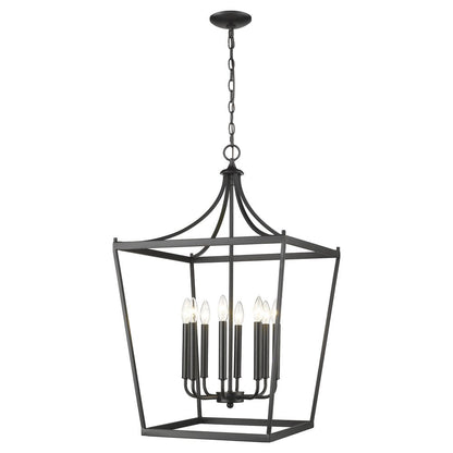 Black Metal Eight Light Dimmable Ceiling Light HomeRoots