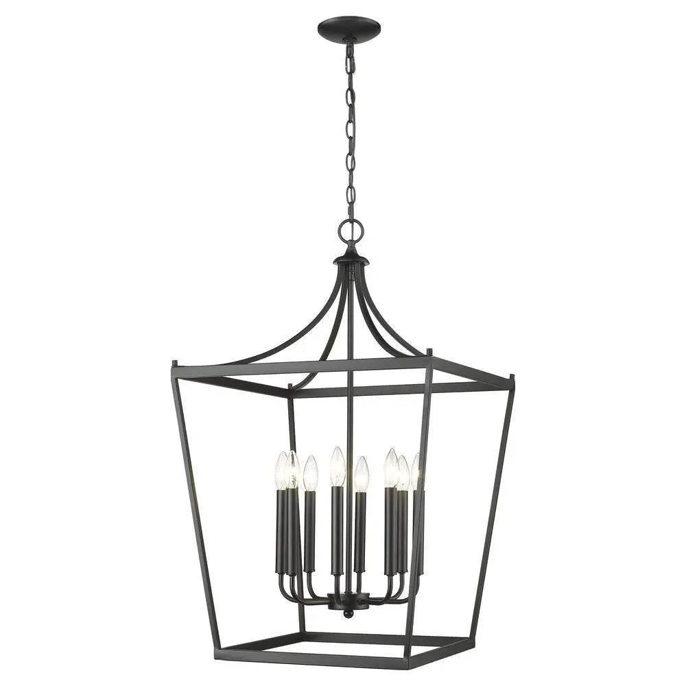 Kennedy 8-Light Matte Black Pendant HomeRoots