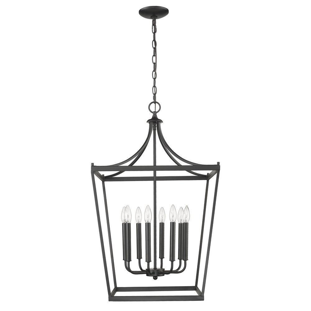 Black Metal Eight Light Dimmable Ceiling Light HomeRoots