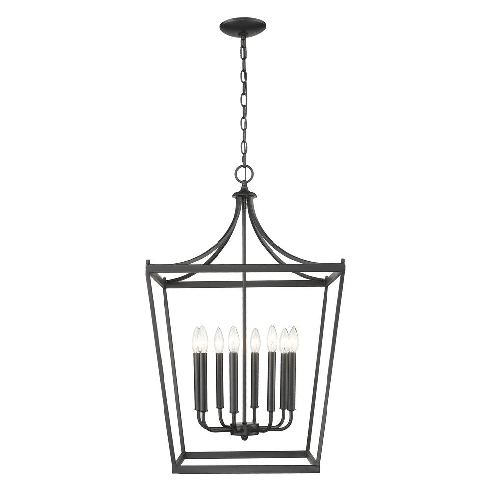Black Metal Eight Light Dimmable Ceiling Light HomeRoots