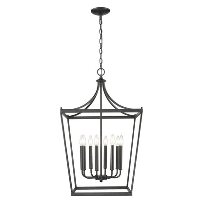 Black Metal Eight Light Dimmable Ceiling Light HomeRoots