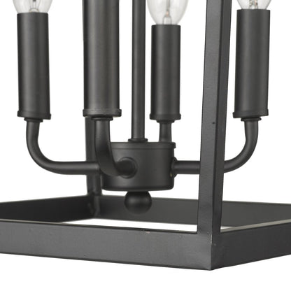 Black Metal Eight Light Dimmable Ceiling Light HomeRoots