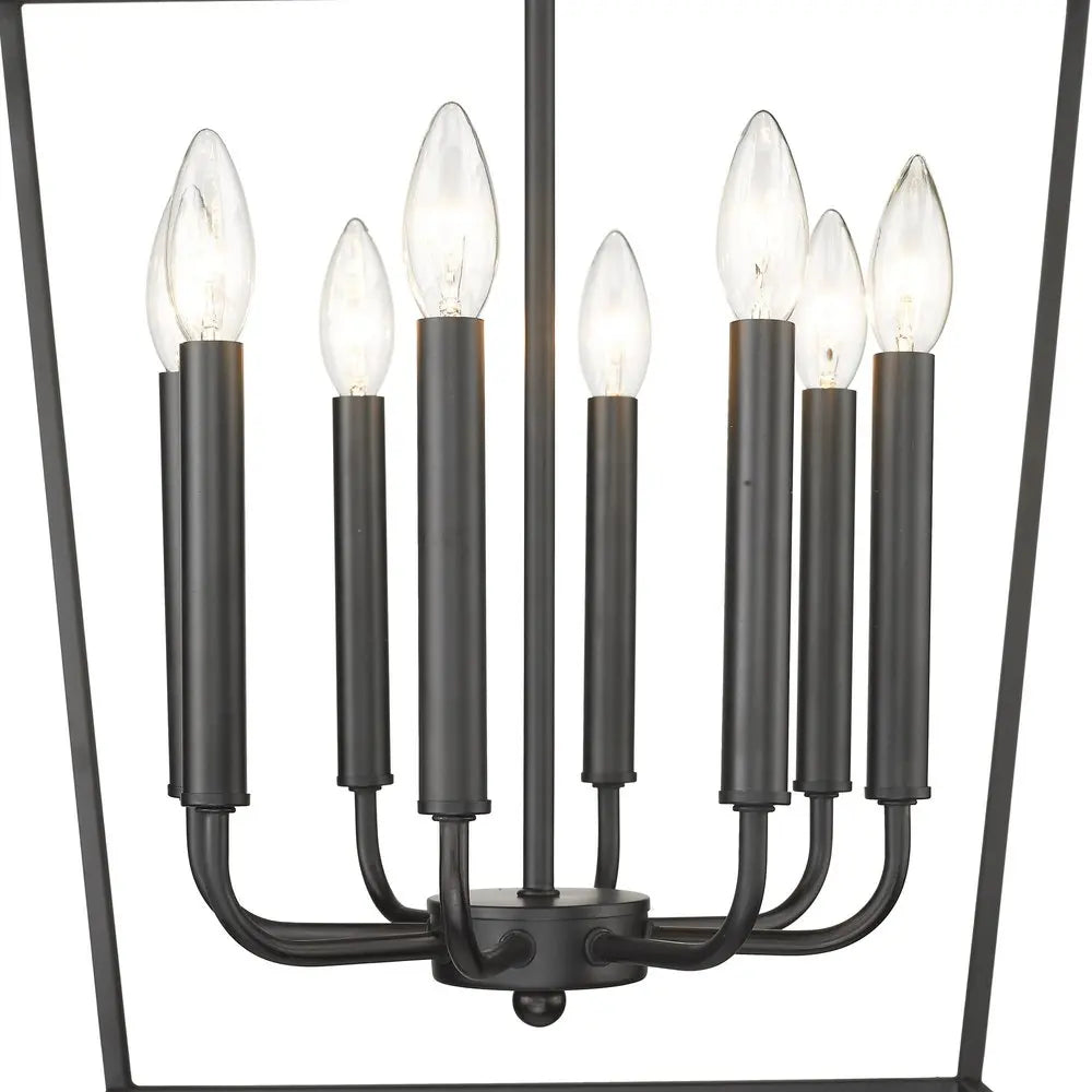 Kennedy 8-Light Matte Black Pendant HomeRoots