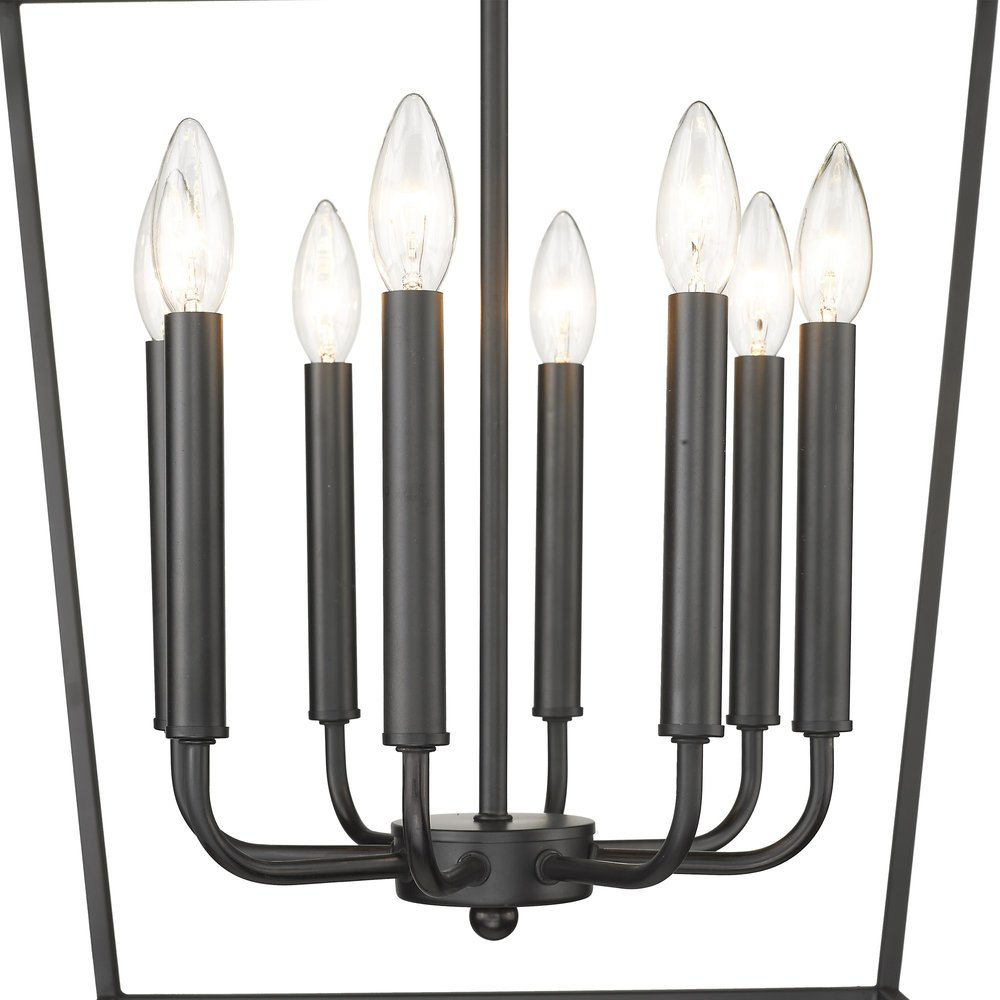 Black Metal Eight Light Dimmable Ceiling Light HomeRoots