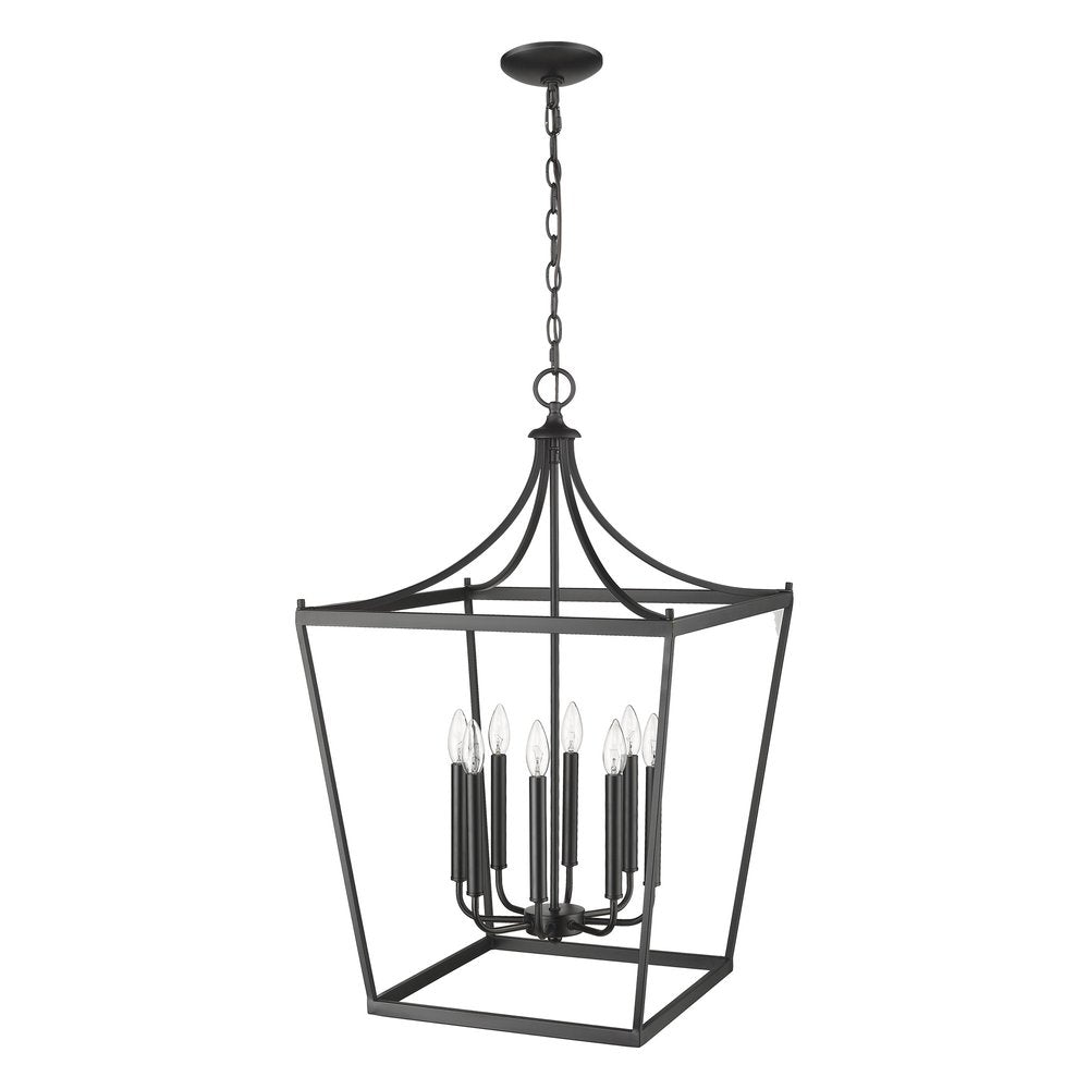 Black Metal Eight Light Dimmable Ceiling Light HomeRoots