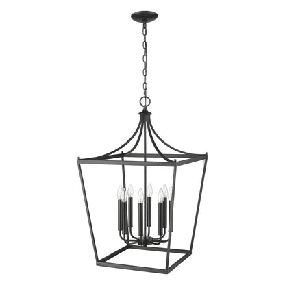 Black Metal Eight Light Dimmable Ceiling Light HomeRoots