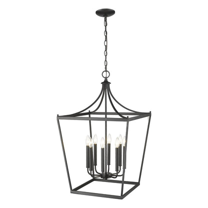 Black Metal Eight Light Dimmable Ceiling Light HomeRoots