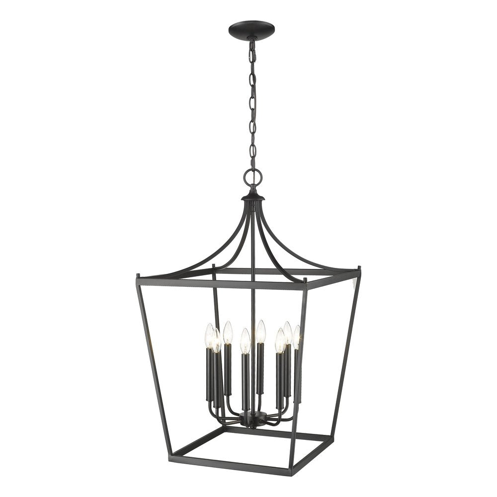Black Metal Eight Light Dimmable Ceiling Light HomeRoots