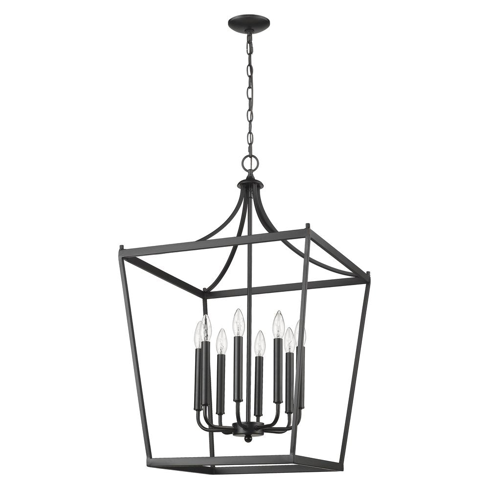 Black Metal Eight Light Dimmable Ceiling Light HomeRoots