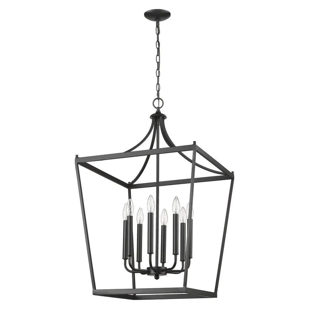 Kennedy 8-Light Matte Black Pendant HomeRoots