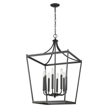 Kennedy 8-Light Matte Black Pendant HomeRoots