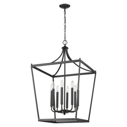 Black Metal Eight Light Dimmable Ceiling Light HomeRoots