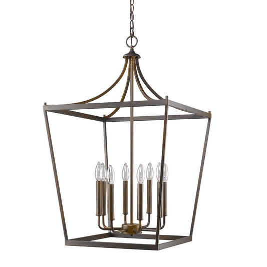 Bronze Metal Eight Light Dimmable Ceiling Light HomeRoots