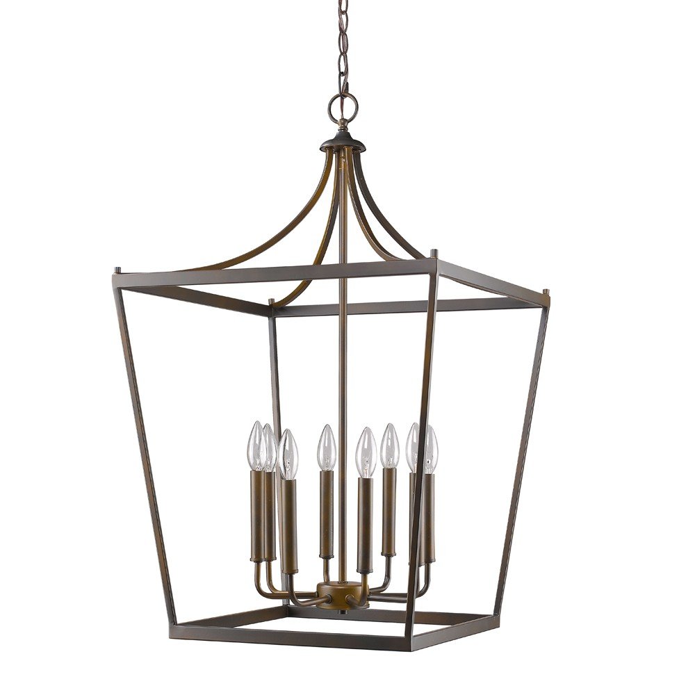 Bronze Metal Eight Light Dimmable Ceiling Light HomeRoots