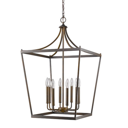 Bronze Metal Eight Light Dimmable Ceiling Light HomeRoots
