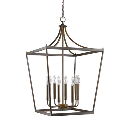 Bronze Metal Eight Light Dimmable Ceiling Light HomeRoots