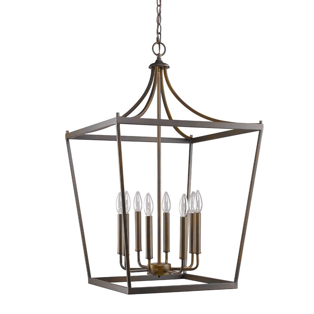 Bronze Metal Eight Light Dimmable Ceiling Light HomeRoots