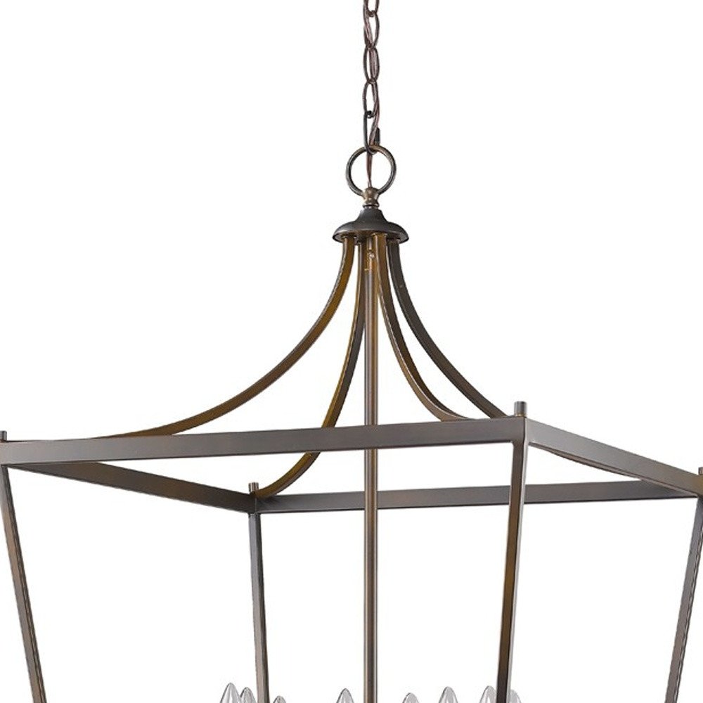 Bronze Metal Eight Light Dimmable Ceiling Light HomeRoots