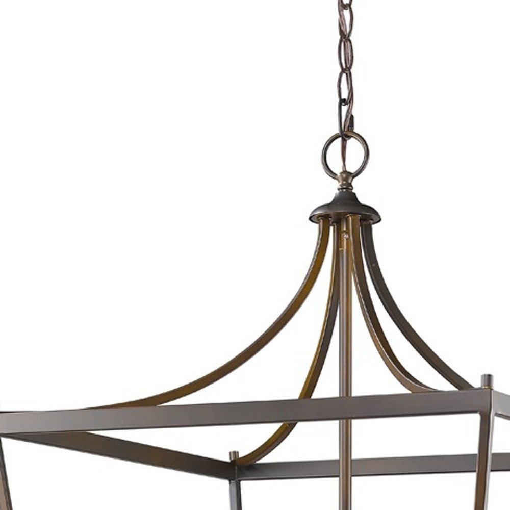 Bronze Metal Eight Light Dimmable Ceiling Light HomeRoots