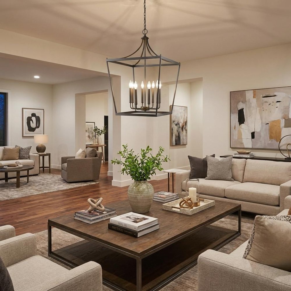 Bronze Metal Eight Light Dimmable Ceiling Light HomeRoots