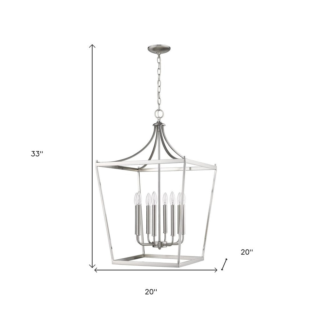 Silver Metal Eight Light Dimmable Ceiling Light HomeRoots