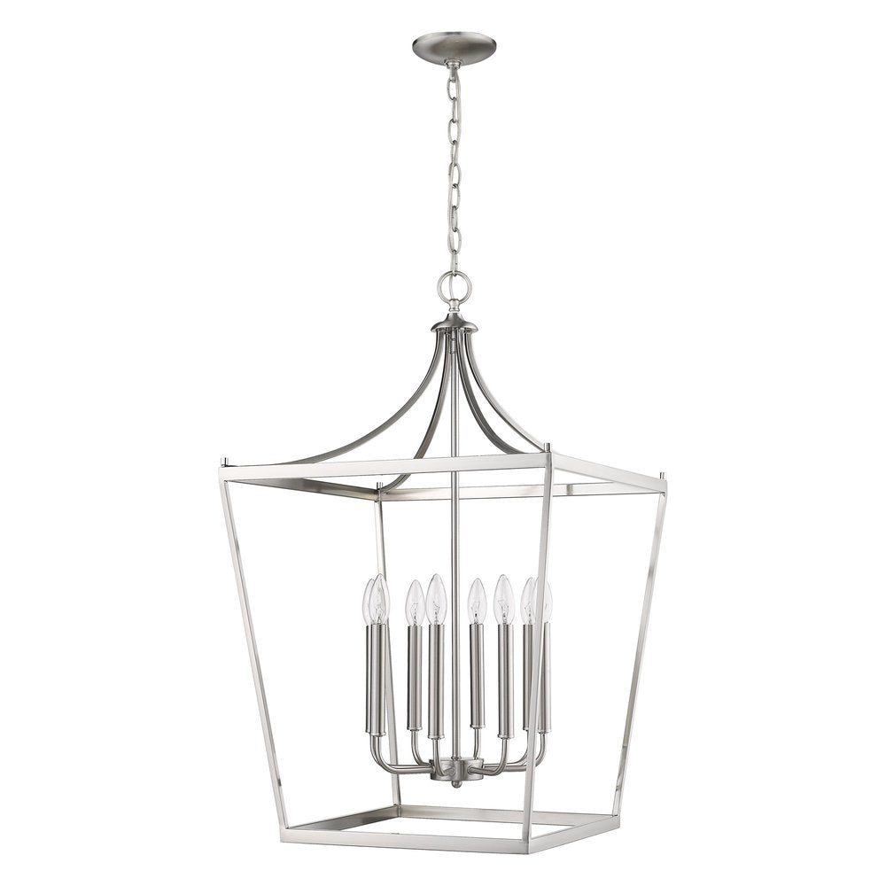 Silver Metal Eight Light Dimmable Ceiling Light HomeRoots