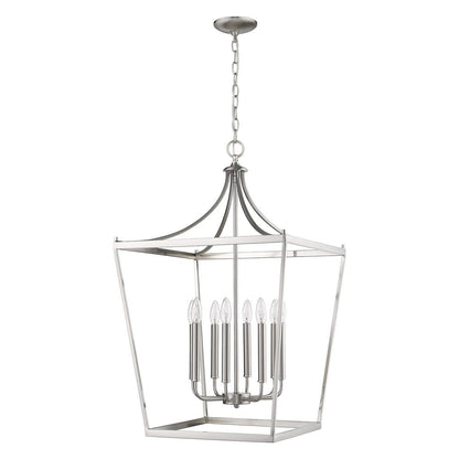 Silver Metal Eight Light Dimmable Ceiling Light HomeRoots