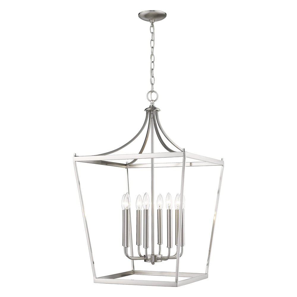 Silver Metal Eight Light Dimmable Ceiling Light HomeRoots