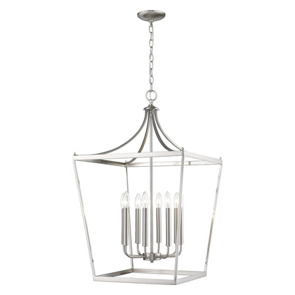 Silver Metal Eight Light Dimmable Ceiling Light HomeRoots