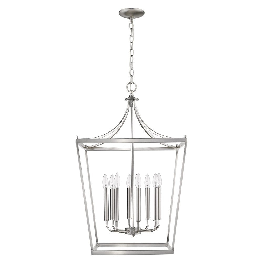 Silver Metal Eight Light Dimmable Ceiling Light HomeRoots