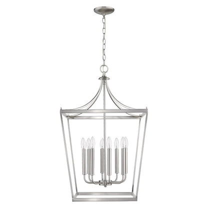 Silver Metal Eight Light Dimmable Ceiling Light HomeRoots
