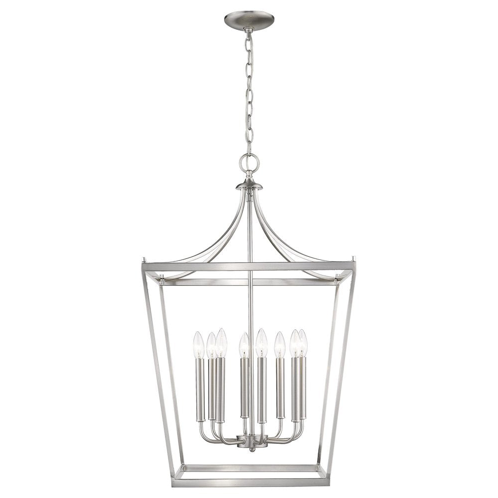 Silver Metal Eight Light Dimmable Ceiling Light HomeRoots