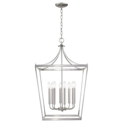 Silver Metal Eight Light Dimmable Ceiling Light HomeRoots