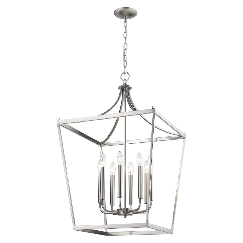 Silver Metal Eight Light Dimmable Ceiling Light HomeRoots