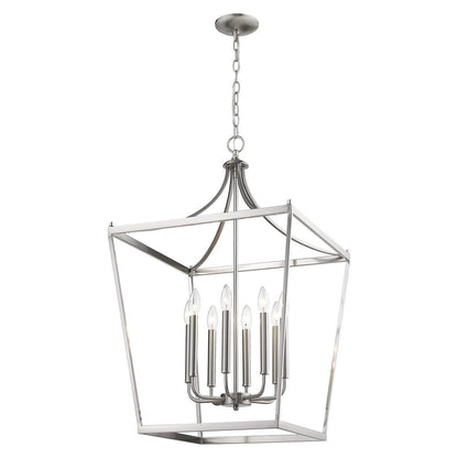 Silver Metal Eight Light Dimmable Ceiling Light HomeRoots