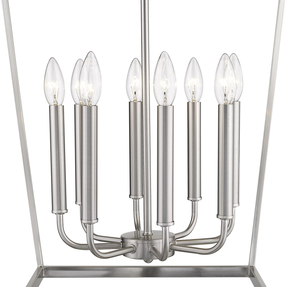 Silver Metal Eight Light Dimmable Ceiling Light HomeRoots