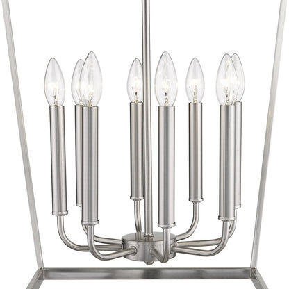 Silver Metal Eight Light Dimmable Ceiling Light HomeRoots