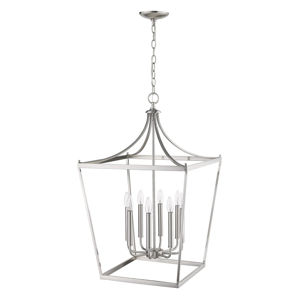 Silver Metal Eight Light Dimmable Ceiling Light HomeRoots