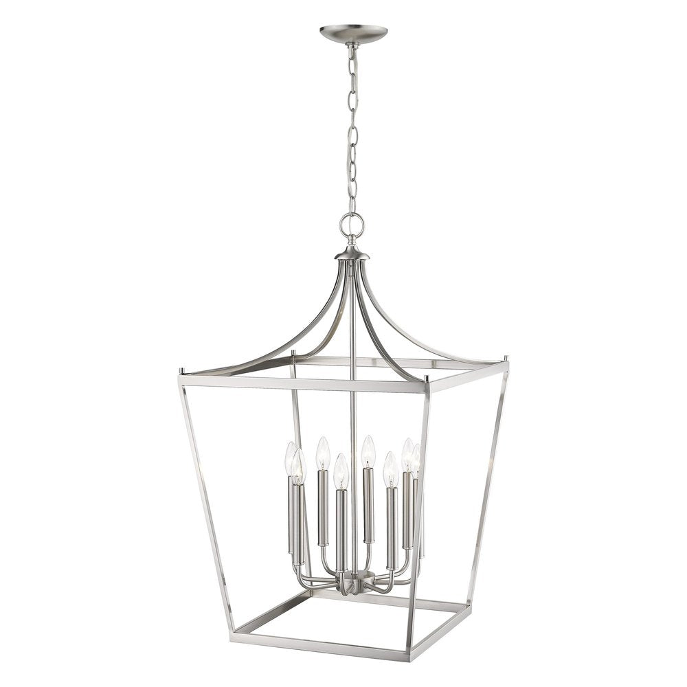 Silver Metal Eight Light Dimmable Ceiling Light HomeRoots