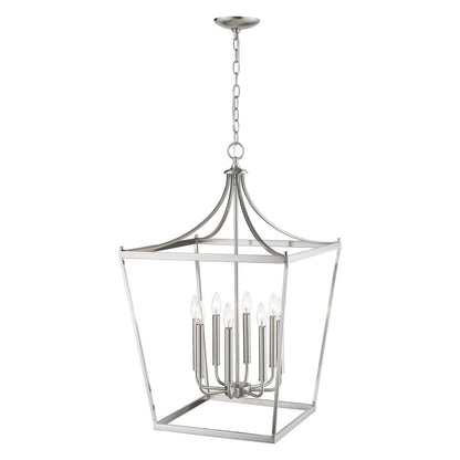 Silver Metal Eight Light Dimmable Ceiling Light HomeRoots